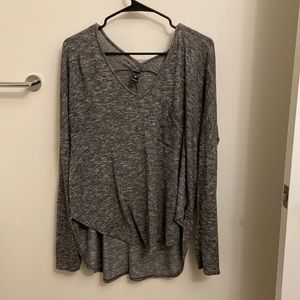 Grey Long Sleeve Top